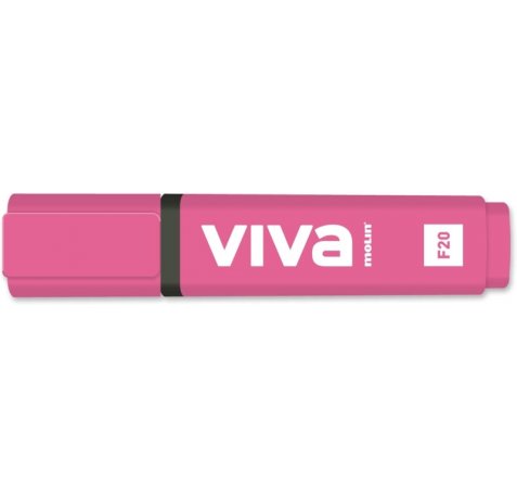 Molin Viva Marcador Fluorescente - Trazo entre 1 y 5mm - Tinta con Base de Agua - Color Rosa (10 uds)