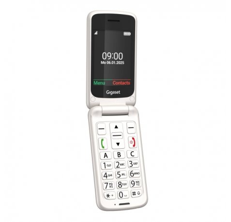 Gigaset GL595 Telefono Movil para Mayores Pantalla 2.8" -Tipo Concha - IP44 - Base de Carga - Color Blanco