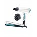 Remington Shine Therapy Pack Secador y Plancha de Pelo - 2300W - Secador con Rejilla Ceramica-Ionica - Plancha de Placas Ceramicas con Recubrimiento de Aceite de Argan