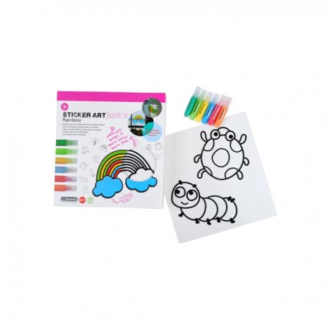 Comansi Sticker Art Junior RainbowÂ - Pegatinas Creativas para Ventanas Â - Manualidades Infantiles - Surtido TemÃ¡tico
