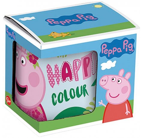 Safta Peppa Pig Having Fun Taza Ceramica de 325ml - Apta para Lavavajillas - Apta para Microondas - Multicolor