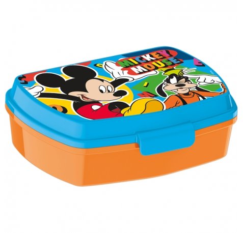Safta Mickey Mouse Happy Smiles Sandwichera - PVC sin BPA - Cierre Hermetico a Presion - Rectangular - Color Naranja