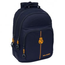 Safta Real Madrid 2ª Equipacion 24/25 Mochila - Adaptable a Carro - 2 Compartimentos - Asa de Mano - 32x42x15cm - Color Azul Marino