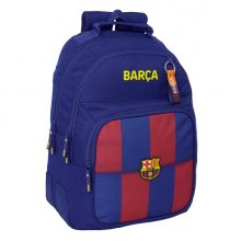 Safta F.C.Barcelona Mochila Escolar de 20L - Adaptable a Carro - 3 Compartimentos - Portabotellas - 32x42x15cm - Color Rojo y Azul