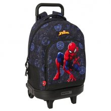 Safta Spider-Man Attack Mochila con Carro Integrado - Extraible para Facilitar su Limpieza - Base Reforzada - Asa Extraible - 33x45x22cm - Color Negro
