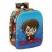 Safta Harry Potter Mochila Guarderia 3D - Asa de Mano - Compartimento Principal con Cremallera - 22x27x10cm - Color Azul