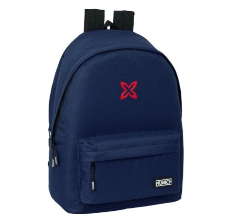 Safta Munich Basicos Mochila para Portatil 15.6" - Conector USB - 2 Compartimentos - 31x44x18cm - Color Azul Marino