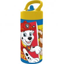 Safta Paw Patrol Funday Botella de 410ml - PVC sin BPA - Tapa con Rosca - Valvula de Salida de Agua - Asa Superior - 74x64x178mm - Color Azul
