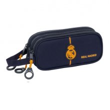 Safta Real Madrid 2ª Equipacion 24/25 Estuche Portatodo - 3 Compartimentos - Asa de Mano - 21x8.5x7cm - Color Azul Marino