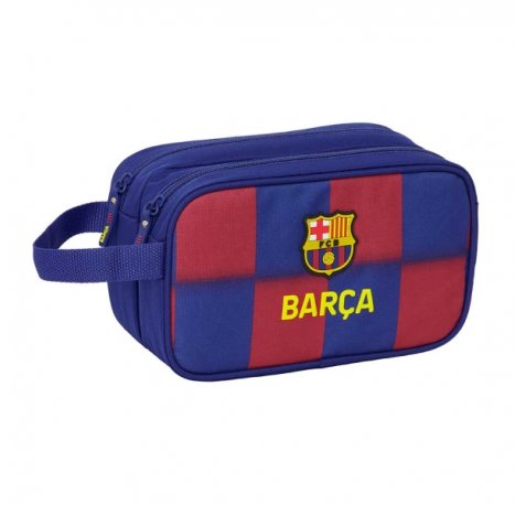 Safta F.C.Barcelona Neceser de 5L Portatodo - 2 Compartimentos - Asa de Mano - Cierre de Cremallera - 26x15x12.5cm - Color Rojo y Azul