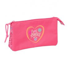 Safta Feeling Estuche Portatodo - 3 Compartimentos - 22x12x3cm - Color Rosa