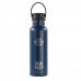 Safta F.C.Barcelona Botella Reutilizable 600mL - Doble Pared - Base de Silicona - Acero Inoxidable - Tapon a Rosca con Asa - 12H Caliente / 24H Frio - 25x7.3x7.3cm - Color Azul Marino