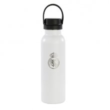 Safta Real Madrid 1ª Equipacion 24/25 Botella Reutilizable 600ml - Doble Pared con Aislamiento - Base de Silicona - Conserva Temperatura 12h Caliente / 24h Caliente - 25x7.3x7.3cm - Color Blanco/Negro