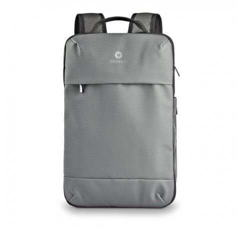 NGS Monray Sacks Horizon Mochila Expandible para Portatil hasta 14,1" - Suave Acolchado Interno - Resistente al Agua - Bolsillo Antirrobo - 10L Expandible a 20L - Color Gris