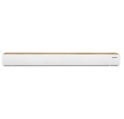 Thomson SB401BT Barra de Sonido 200W - Bluetooth 5.0 - Entrada de Audio de TV, Optica,  AUX-IN de 3,5mm y Lector USB - Color Madera/Blanco
