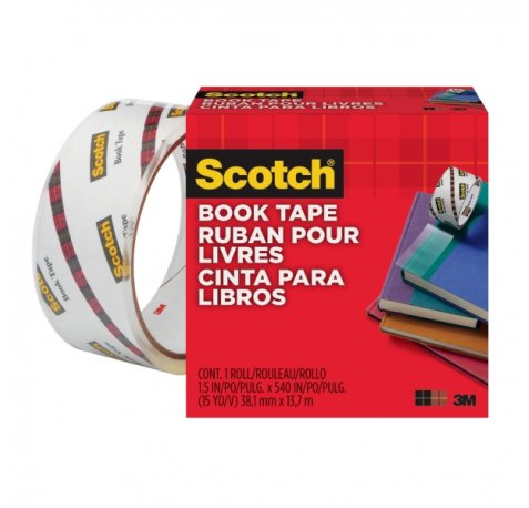 Scotch Cinta Adhesiva para Reparacion de Libros - 38.1mm x 13.7m - Color Transparente