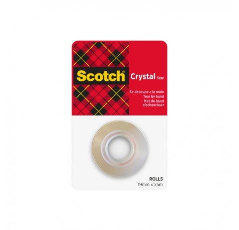 Scotch Cinta Adhesiva - Facil de Cortar - 19mm x 25m - Color Transparente