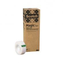 Scotch Magic Pack de 9 Cintas Adhesivas - 66% Adhesivo Vegetal - 19mm x 33m - Color Transparente