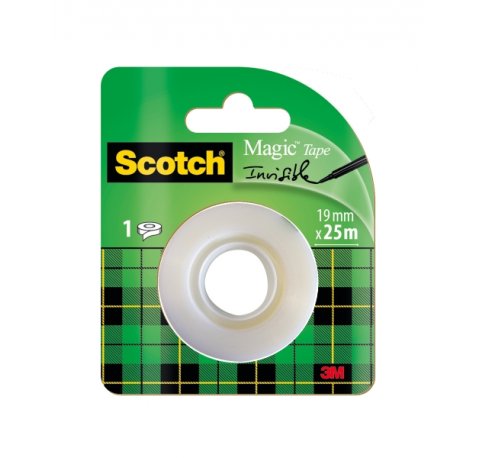 Scotch Magic Cinta Adhesiva Invisible - Recambio - 19mm x 25m - Color Transparente
