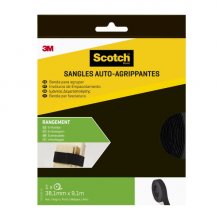 Scotch Tiras Organizadoras de Cable - 38mm x 9m - Reutilizable - Color Negro