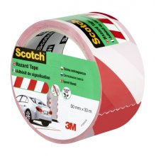 Scotch Cinta Adhesiva de Marcaje - 50mm x 33m - Color Blanco/Rojo
