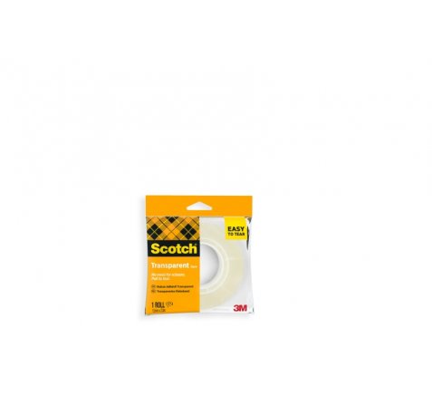 Scotch Cinta Adhesiva - Facil de Cortar - 12mm x 33m - Color Transparente