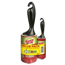 Scotch-Brite Everyday Clean Rodillo Quitapelusas Adhesivo - 56 Hojas - Incluye Rodillo Mini para Uso Diario de 30 Hojas - Color Negro Scotch-Brite Everyday Clean Rodillo Quitapelusas Adhesivo - 56 Hojas - Incluye Rodillo Mini para Uso Diario de 30 Hojas - Color Negro