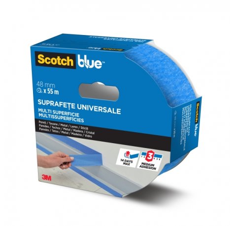 Scotchblue Cinta de Enmascarar - 48mm x 55m - 100% PEFC - Multisuperficie - Color Azul