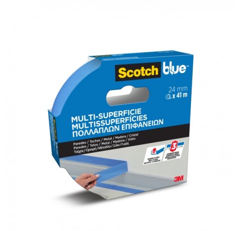 Scotchblue Cinta de Enmascarar - 24mm x 41m - 100% PEFC - Multisuperficie - Color Azul
