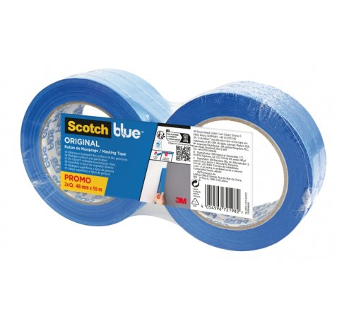 Scotchblue Original Pack de 2 Cintas de Enmascarar - 48mm x 55m - 100% PEFC - Multisuperficie - Color Azul