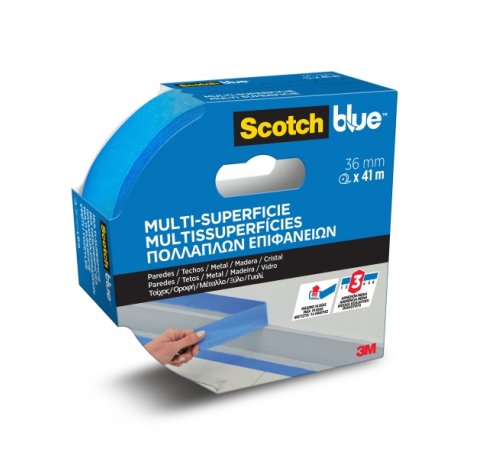 Scotchblue Cinta de Enmascarar - 36mm x 41m - 100% PEFC - Multisuperficie - Color Azul