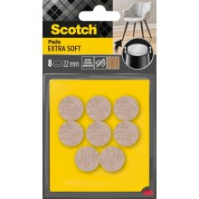 Scotch Pack de 8 Almohadillas de Fieltro Adhesivas - Extra Suaves - Diametro de 22mm - Color Beige