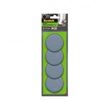 Scotch Move and Protect Pack de 4 Patines Deslizantes para Ruedas - Diametro de 65mm - Soporta hasta 500kg - Color Gris