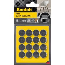 Scotch Pack de 16 Almohadillas de Fieltro Adhesivas - Ultra Resistentes - Diametro de 17mm - Color Blanco/Gris