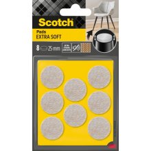Scotch Pack de 8 Almohadillas de Fieltro Adhesivas - Extra Suaves - Diametro de 25mm - Color Beige