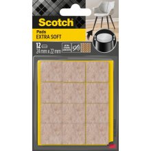 Scotch Pack de 12 Almohadillas de Fieltro Adhesivas - Extra Suaves - 24Â  x 22mm - Color Beige