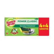 Scotch-Brite Classic Pack de 8 Estropajos de Cocina - Promocion 4 + 4 Gratis - Color Amarillo
