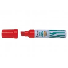 Pilot Super Color 6600 Rotulador Permanente Multisuperficie Extragrueso - Punta Biselada Extragruesa de Fibra - Tinta Base Alcohol Libre de Xileno - Cuerpo Metalico - Color Rjo (12 uds)