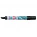 Pilot Super Color Rotulador Permanente Multisuperficie - Punta Biselada de Fibra - Tinta Base Alcohol Libre de Xileno - Cuerpo Metalico - Color Negro (12 uds)