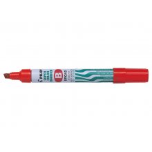 Pilot Super Color Rotulador Permanente Multisuperficie - Punta Biselada de Fibra - Tinta Base Alcohol Libre de Xileno - Cuerpo Metalico - Color Rojo (12 uds)