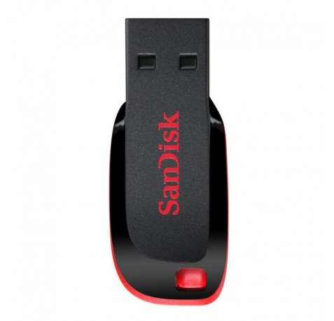 Sandisk Cruzer Blade Memoria USB 2.0 128GB - Ultra Compacta - Color Negro/Rojo (Pendrive)
