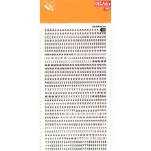 Apli Letras y Numeros Transferibles Super 3mm 997 Caracteres - Negros Brillantes