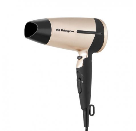 Orbegozo SE 1600 Secador Plegable de Viaje - Potente y Compacto - 2 Niveles de Temperatura - Pulsador de Aire Frio - Proteccion contra Sobrecalentamiento