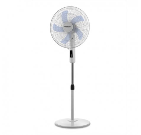 Orbegozo SF 1240 Ventilador de Pie - 3 Velocidades - 45W - Gran Caudal de Aire - Funcion Oscilante - Cabezal Inclinable - Altura Regulable - Panel Tactil - Temporizador Hasta 12 Horas - Mando a Distancia - Color Blanco