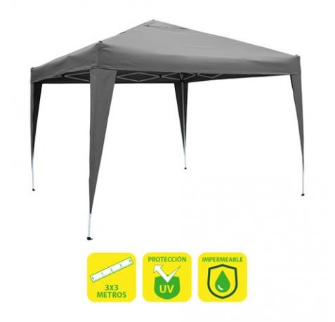Sungarden Carpa Plegable Acero 3x3m Gris - Color Blanco