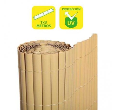 SunGarden Cañizo Plastico Doble Cara 1x3m - Color Marron Claro