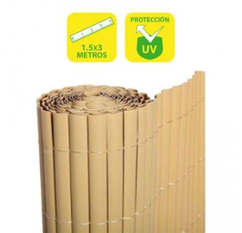 SunGarden Cañizo Plastico Doble Cara 1.5x3m - Color Marron Claro