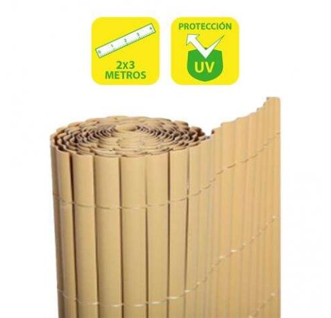 SunGarden Cañizo Plastico Doble Cara 2x3m - Color Marron Claro