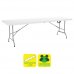 Sungarden Mesa de Resina Plegable 240x74x74cm 3.5cm - Color Blanco