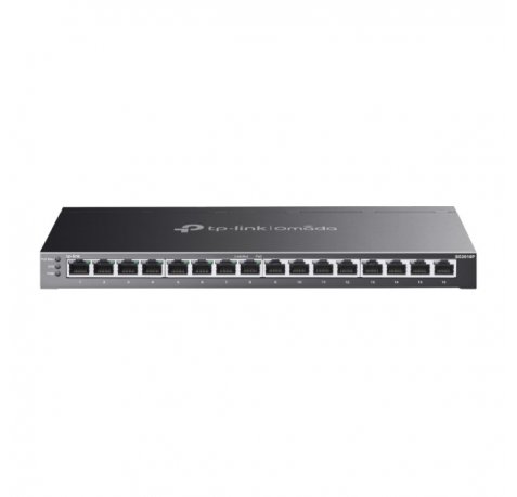 TP-Link Omada SG2016P Switch 16 Puertos - Negociacion Automatica - 8xRJ45 1Gbps - 8xRJ45 PoE+ 1Gbps - Conmutacion hasta 32Gbps - Soporta QOS - Carcasa Metalica - Color Negro